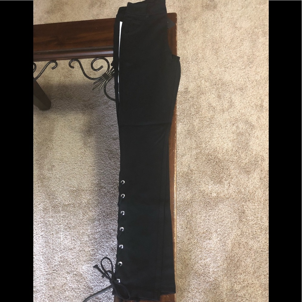 Ponte skinny lace up pants - Picture 5 of 8